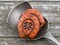 *2* 21x18mm Bronze Patina Washed Opaque Orange Lucky Horseshoe Beads